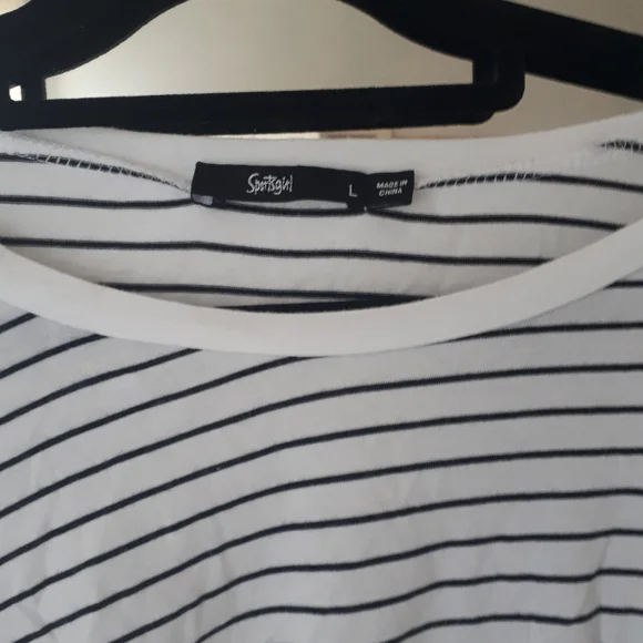 Sportsgirl Striped Ruched basic Tee Size large - Picture 4 of 11